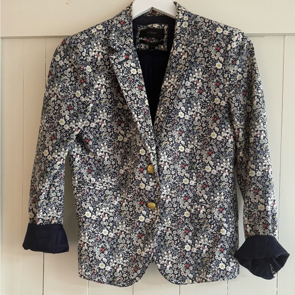 I. crew Liberty Floral Schoolboy Blazer sz 8 EUC - Picture 4 of 7